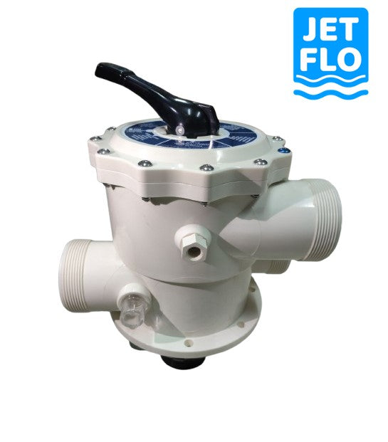 AZ-725NB Top Mount Bolts-On Multiport Valve 2.5" w/ unions & gauge