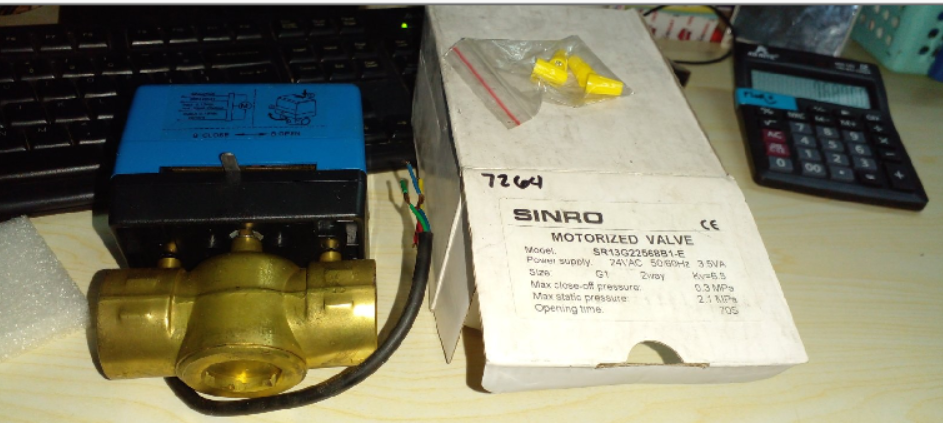Motorized Control Valve, Sinro SR13G22568B1E, 2Way, 1"