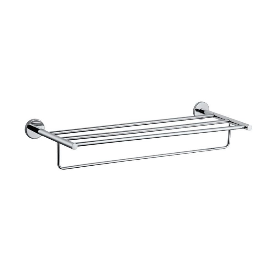 Jaquar ACN-1181S Towel Shelf 600mm with lower hanger, Stainless Steel (Colors: Chrome, Black Matte, White Matte, Gold)