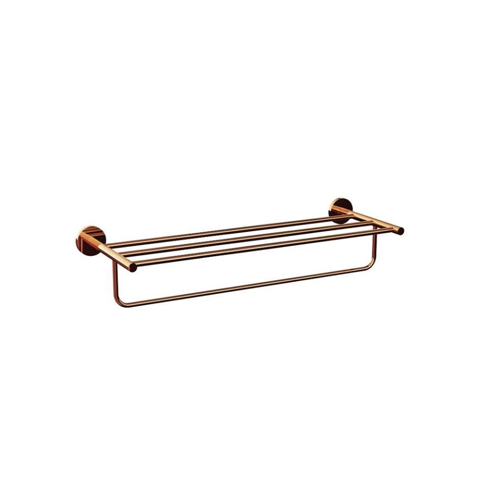 Jaquar ACN-1181S Towel Shelf 600mm with lower hanger, Stainless Steel (Colors: Chrome, Black Matte, White Matte, Gold)