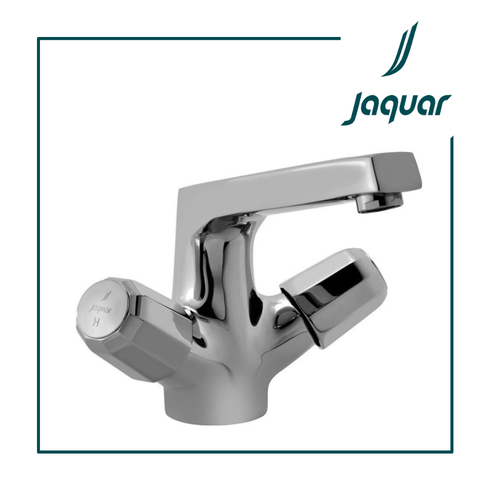 Jaquar COP-CHR-167BPM Monoblock Basin Mixer without Popup Waste, with 375mm Long Braided Hoses