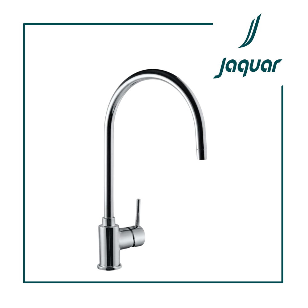 Jaquar FLR-CHR-5179B Side Single Lever Mono Sink Mixer with Swivel Spout & 375mm Long Braided Hoses