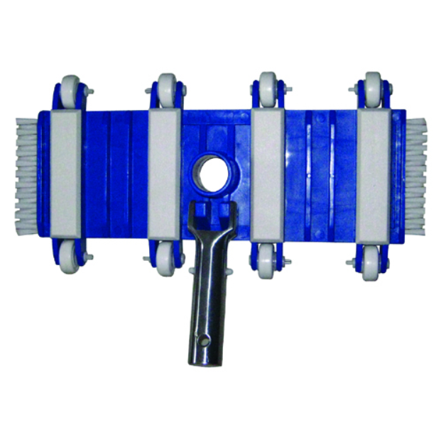 Jet-Flo Vacuum Head 90453003, with side nylon brush, S.S. handle, alum. handle