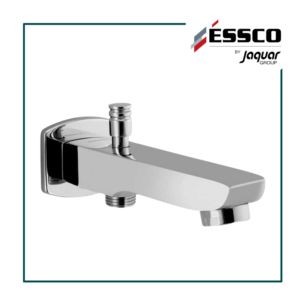 Essco SPE-CHR-101463 Aspire Bath Tub Spout with Button Attachment for Hand Shower with Wall Flangee