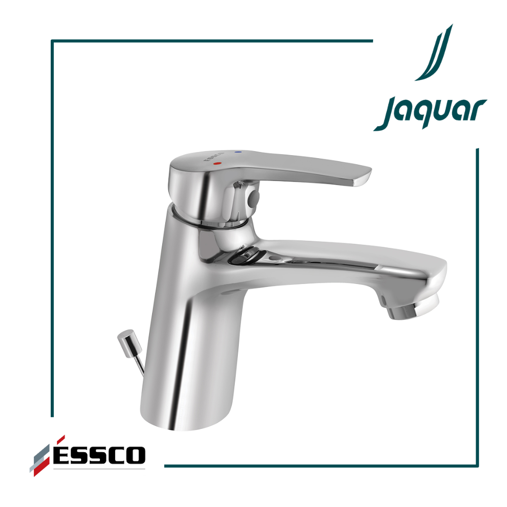 Essco STE-CHR-107051B Single Lever Basin Mixer with Popup Waste with 450mm Long Braided Hoses