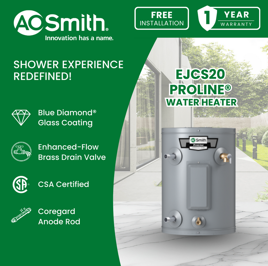 A.O. Smith EJCS20 20 gallons Electric Storage Water Heater