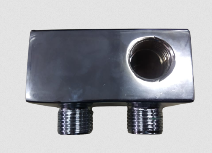 Chrome Bypass Valve for Shower Heater and Rain shower Connection, 1/2"