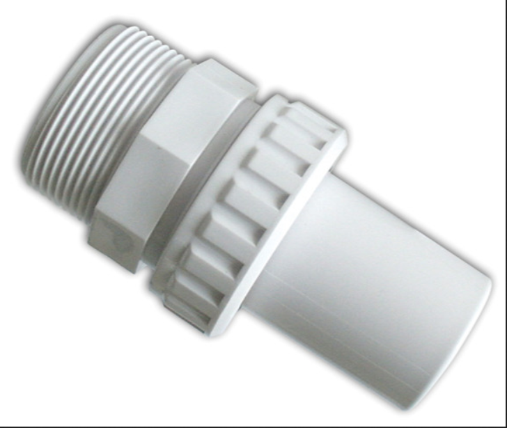 Jet-Flo 81110 Union Quick Connect 1-1/2" Threaded x Slip Adaptor, used for connecting vacuum hose to skimmer/vacuum fitting, Swimming Pool Accessories