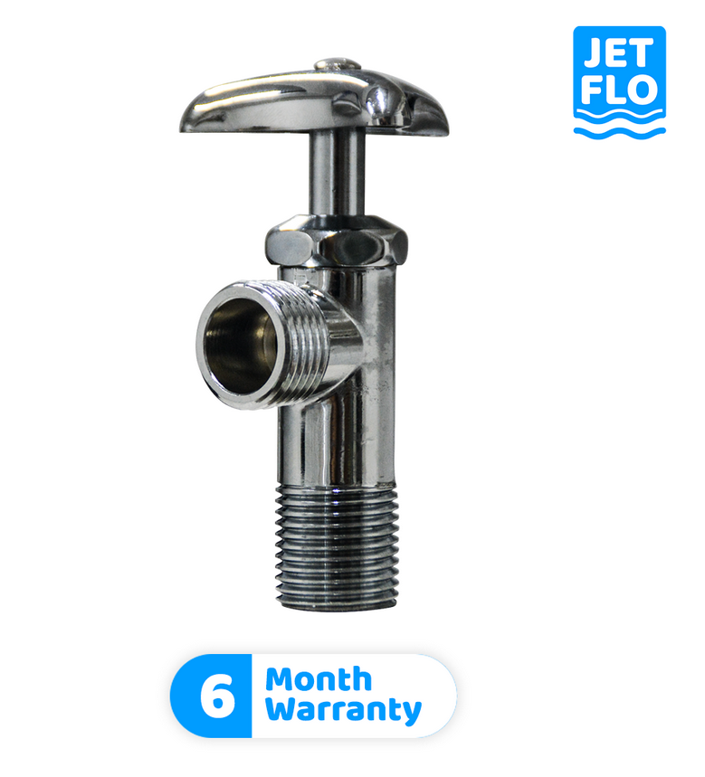 Jet-Flo Brass Angle Valve 1/2" with handle - Heavy duty