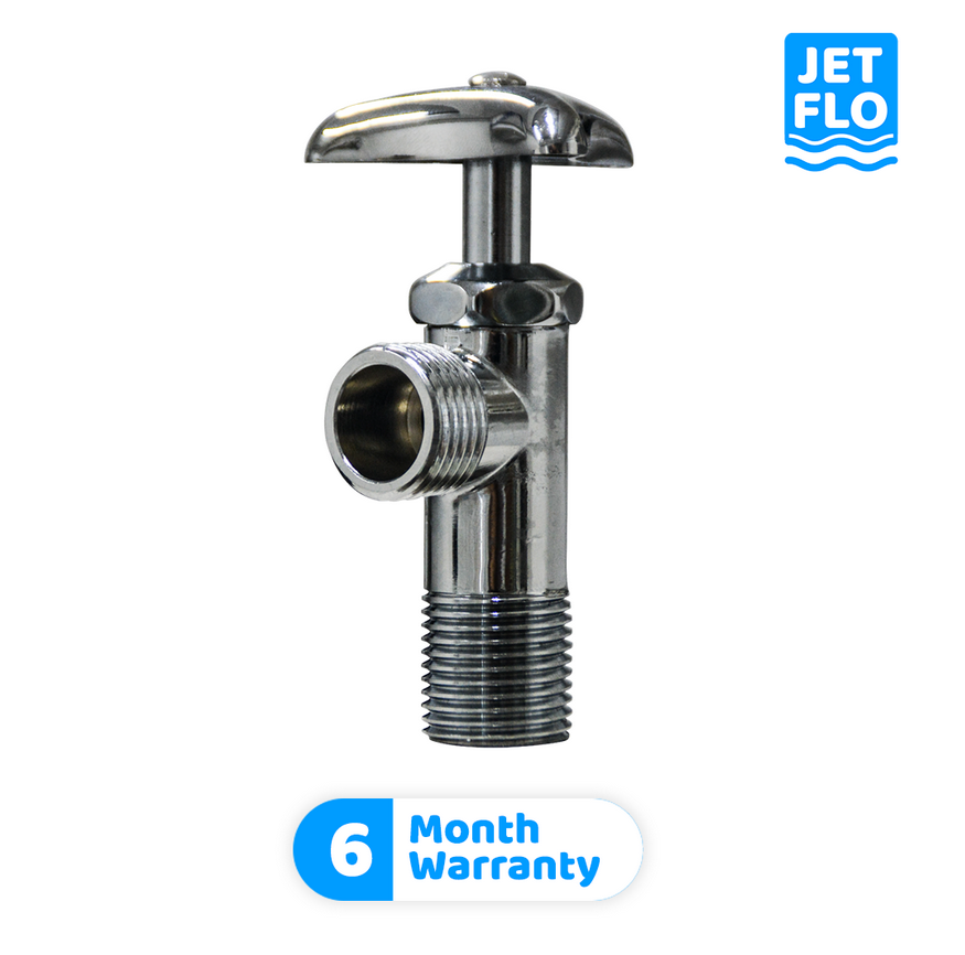 Jet-Flo Brass Angle Valve 1/2" with handle - Heavy duty