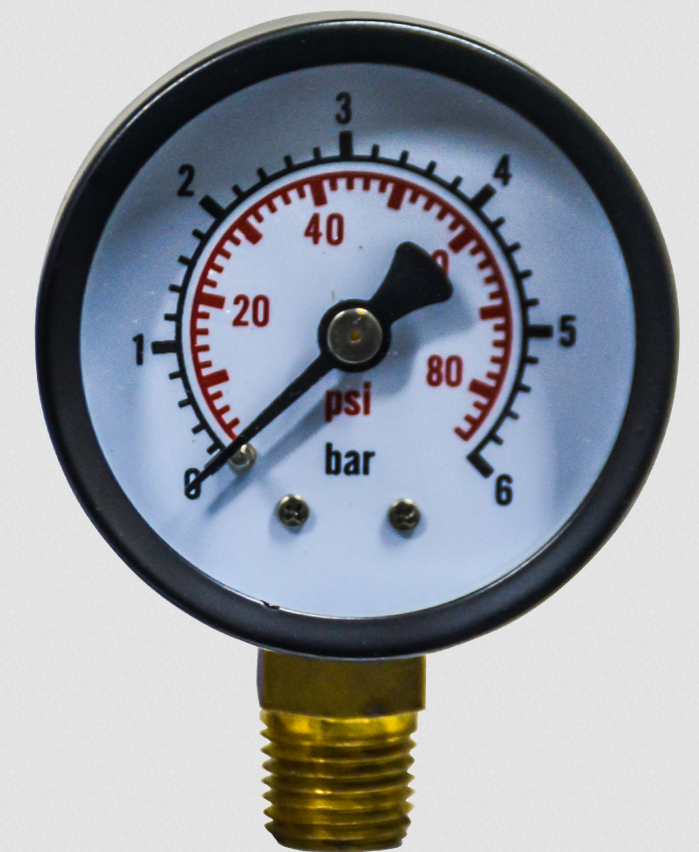 Jet-Flo Pressure Gauge, Bottom Connection
