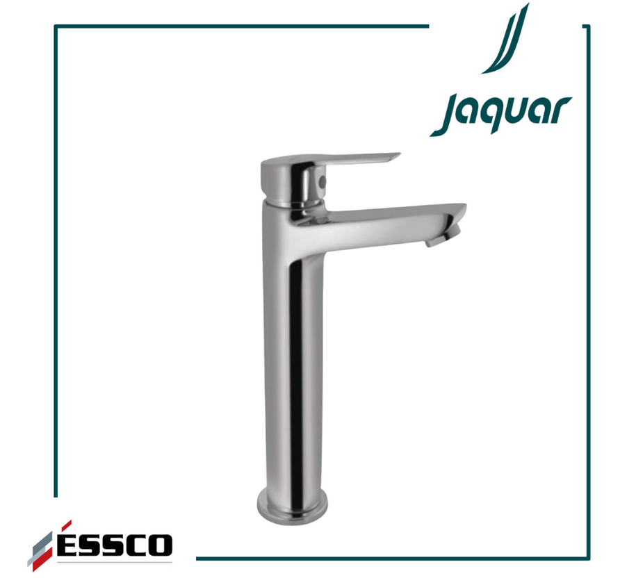 Essco APR-CHR-101005NB Single Lever Basin Mixer with 375mm long Braided Hoses, Tall Boy, Heavy Duty