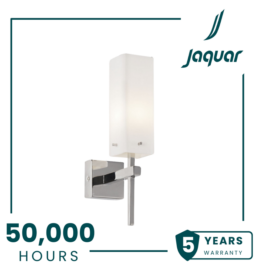 Jaquar DBL-CHR-MB12021121A, 1 LT Opal Glass Wall Lamp