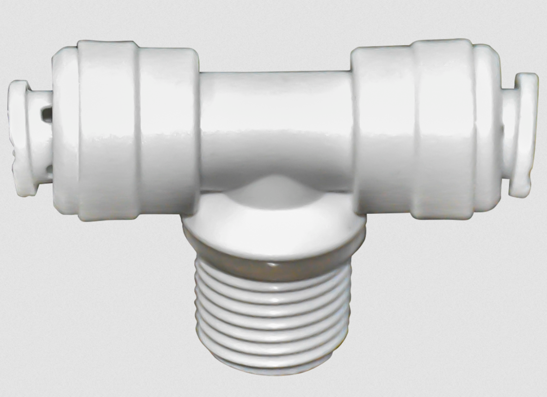 Water Purifier Fittings for A. O. Smith 328391-000 Male Branch Tee Connector - Tube OD 2X 1/4", Thread NPT 1/4", (S4, S7, A6)