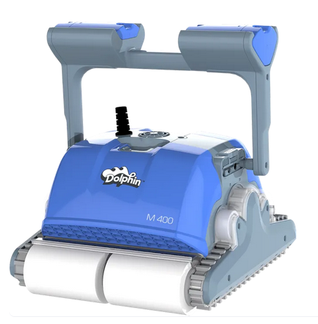 Maytronics Dolphin M400 Robotic Pool Cleaners for Above Ground Floor Pool Vacuum 2.5 Hours Runtime Up to 15m Pool 18m Cable Active Scrubbing Wall Climbing Energy Saver with Smartphone App Control Swimming Pool Robot Cleaner