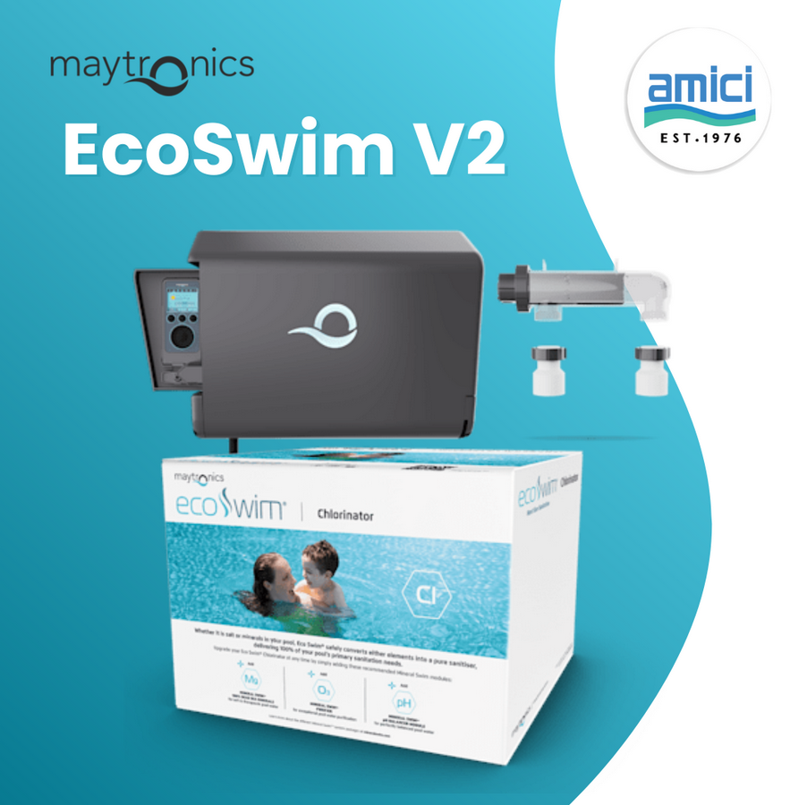Maytronics EcoSwim V2 Salt Chlorine Generator for Swimming Pool, Made in Australia